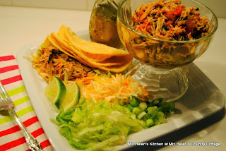 Carnitas Pork Tacos with Honey Lime Dressing  from Miz Helen's Country Cottage