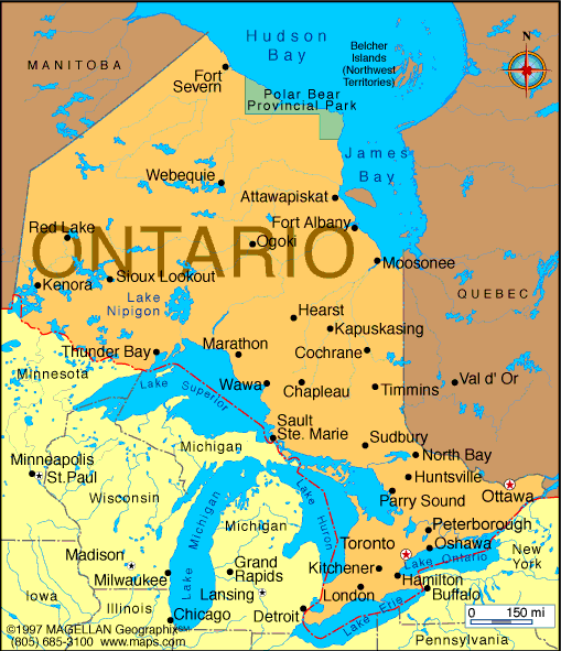 Ontario Regions Map - Map of Canada City Geography
