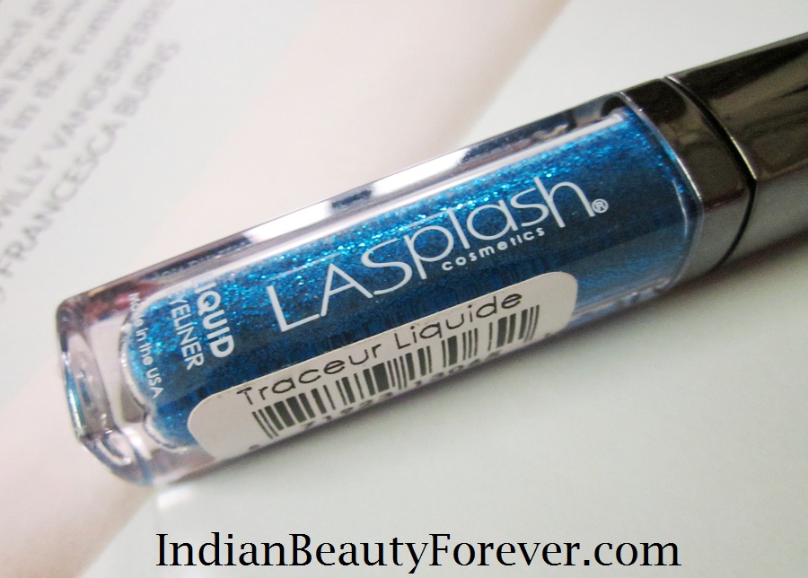 LA Splash glitter Eyeliner in Pacific blue review and swatches - Beauty Forever