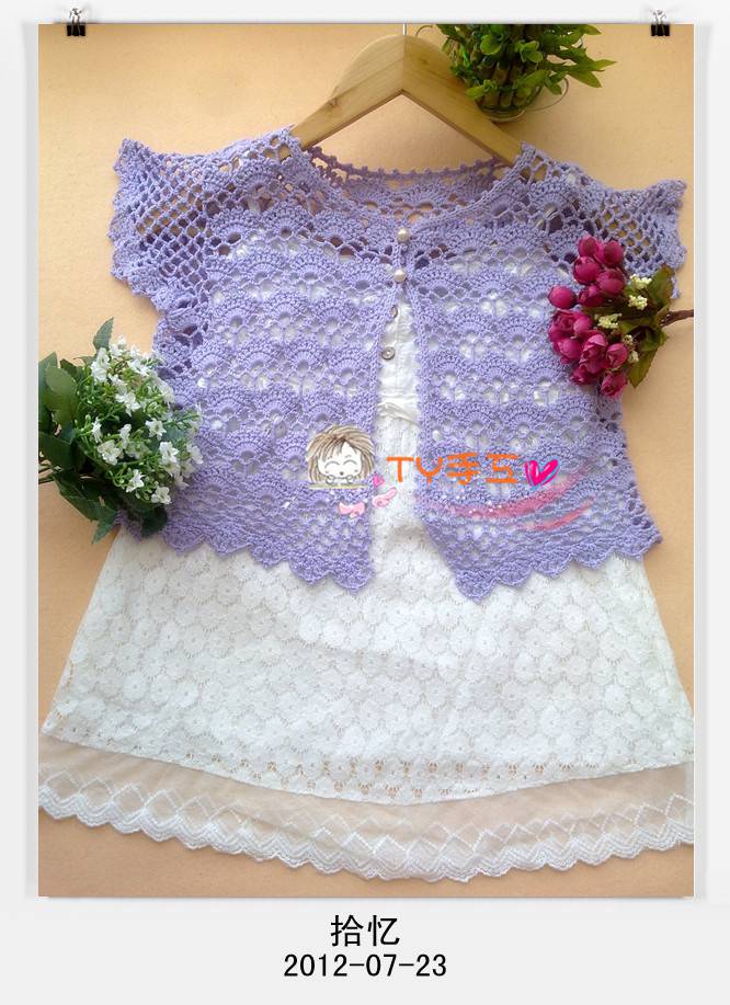 Crochet Knitting Handicraft Openwork crochet bolero for a little girl