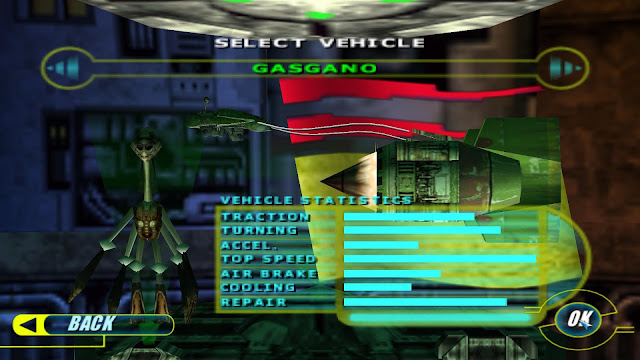 Star Wars Episode 1 Racer - The racer called "Gasgano", with better stats than Anakin Skywalker himself!