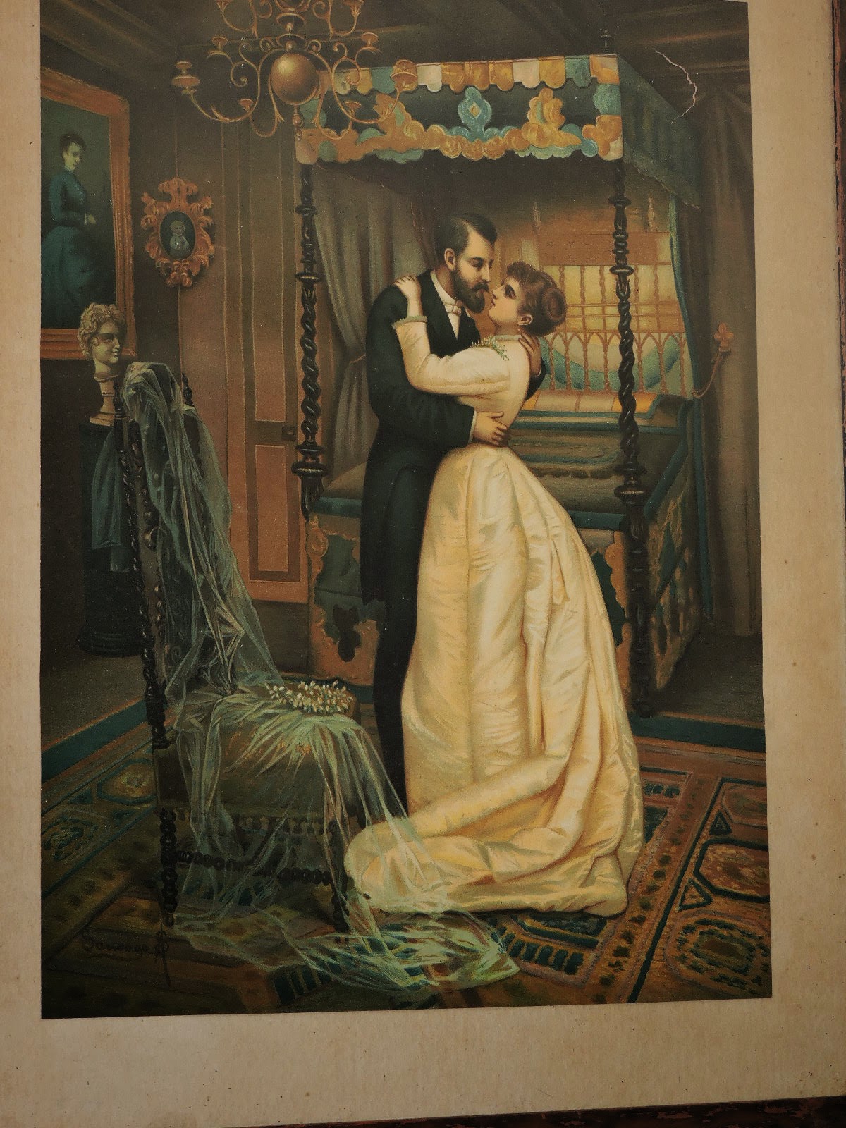 Antique ART Garden Original Antique & Vintage Romantic Lovers Prints