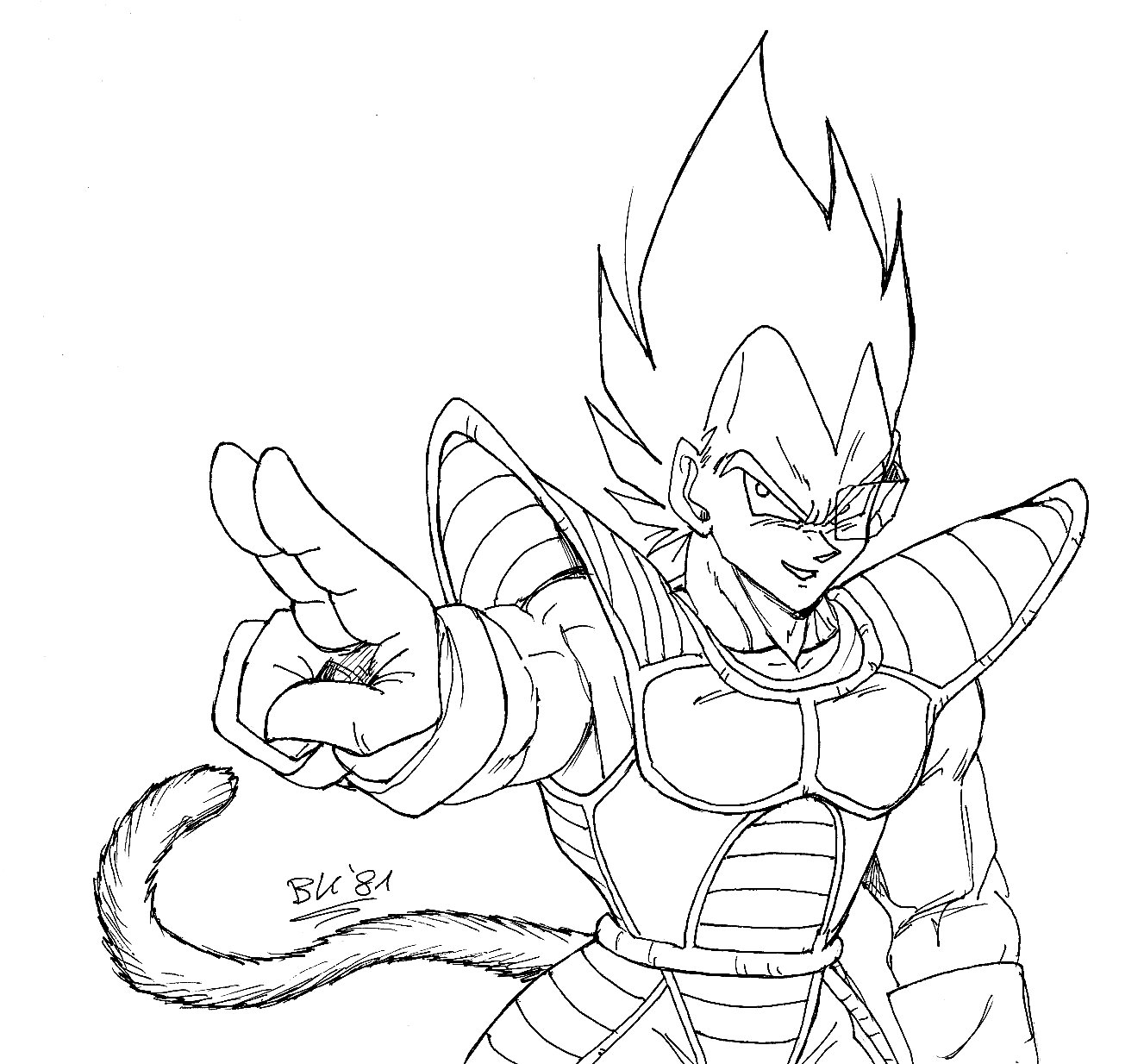 Desenhos do Vegeta para Colorir