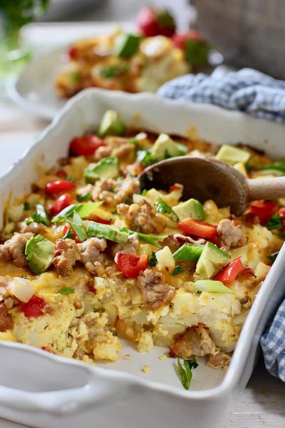 BREAKFAST CASSEROLE WITH SAUSAGE AND HASH BROWNS