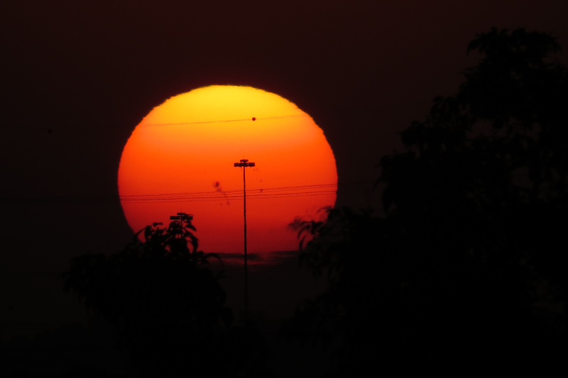 Sunspot AR1967 during sunset