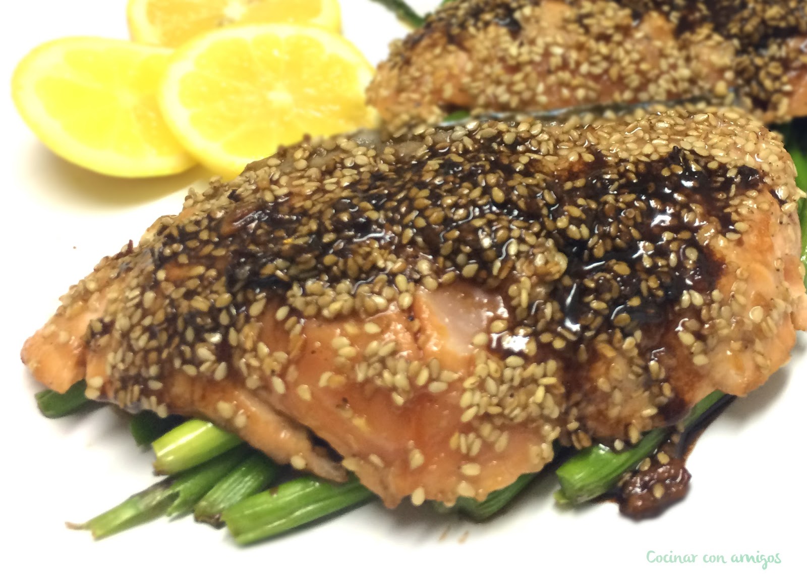 Salmón con salsa Teriyaki Cocinar con amigos