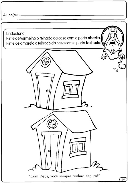 Atividades com conceitos lógicos dentro e fora, igual e diferente ...
