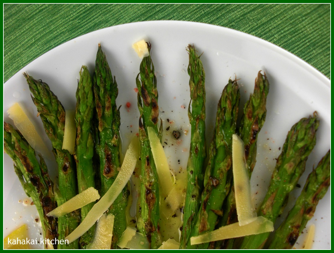 Kahakai Kitchen Grilled Asparagus with Olive Oil, Lemon and Parmesan from Jamie Oliver