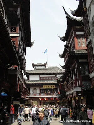 pedestrian street in Old City in Shanghai, China