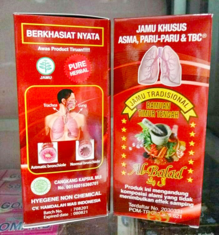 Kapsul Al-balad jamu TBC, Asma dan Paru-Paru obat asma paru tbc bronkitis