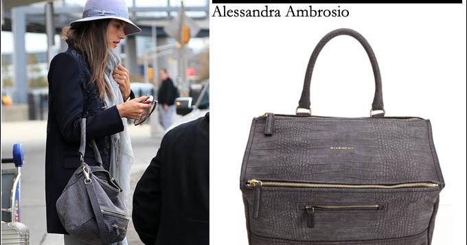 WHAT SHE WORE: Alessandra Ambrosio witih grey croc bag and white ...