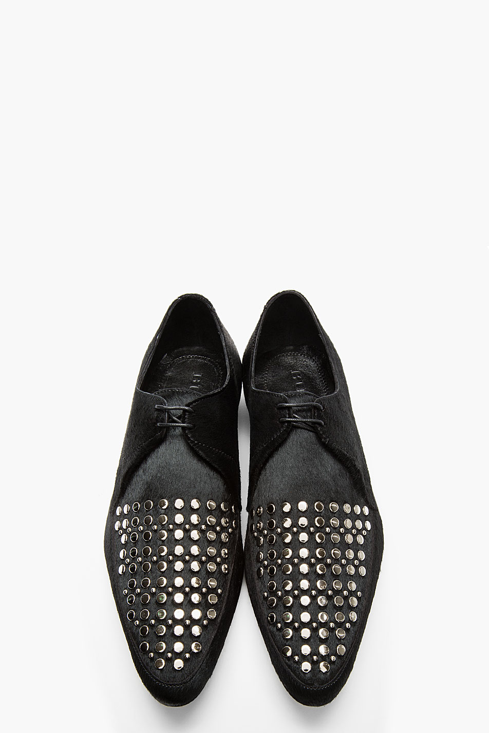 Slicker Than Oil Burberry Prorsum Black Studded Calfhair Lace Ups SHOEOGRAPHY