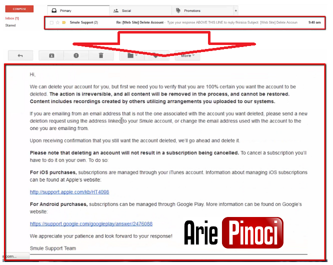Email Dari Smule 2 - Delete Akun Smule Delete Akun Smule - Email Dari Smule 2