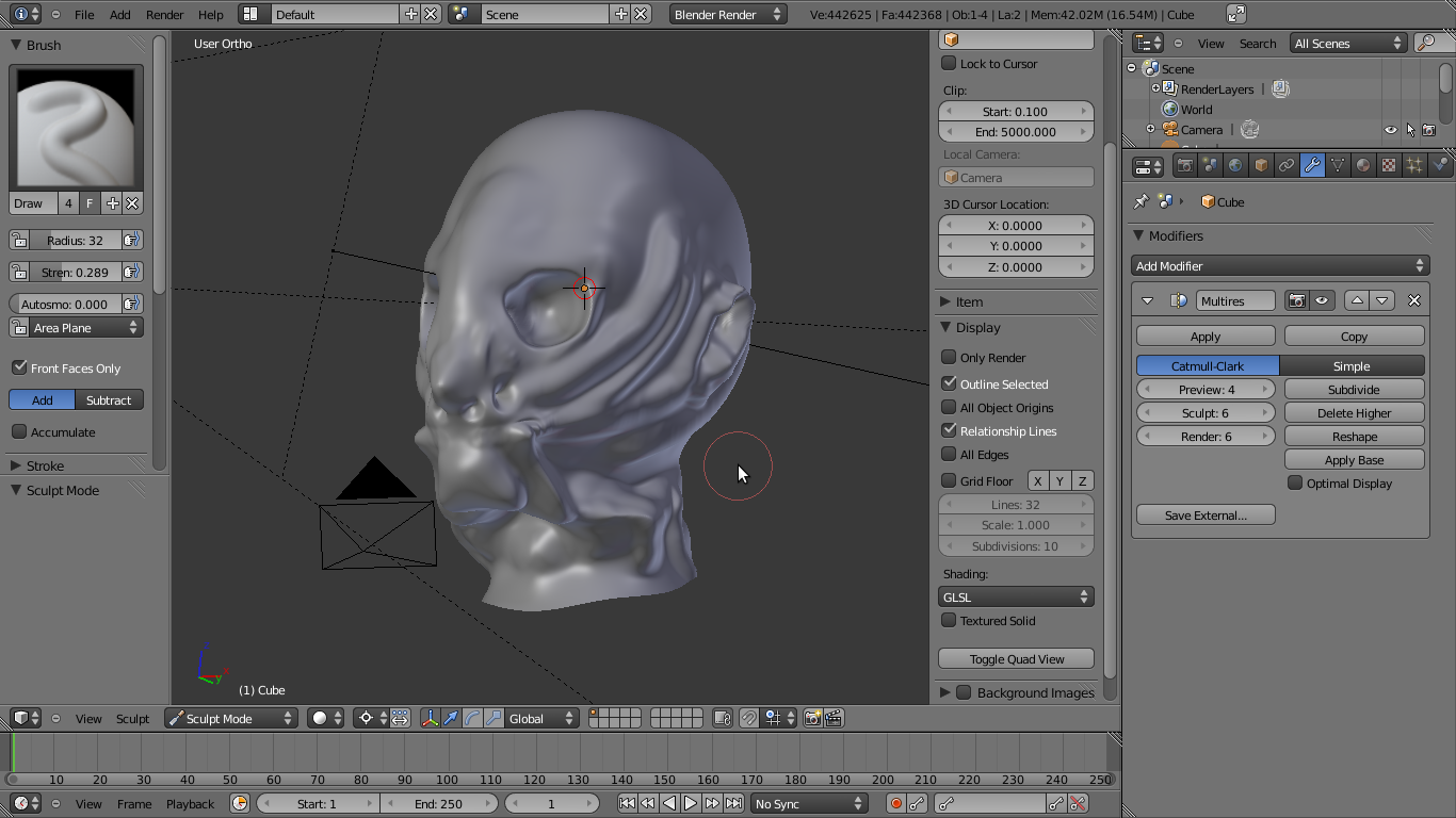 Ashad Work Under Process sculpting in blender 2.5