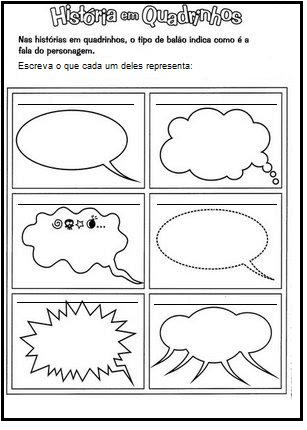 JORNAL R 7ª: Balões das história em quadrinhos.