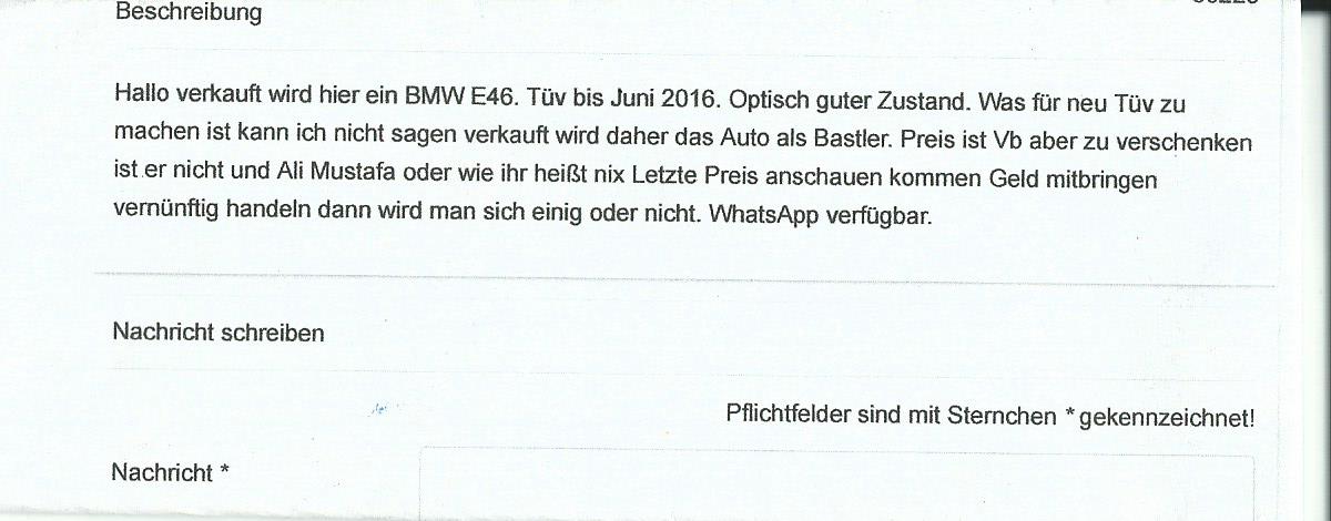 Auto Verkaufen Beschreibung Vorlage