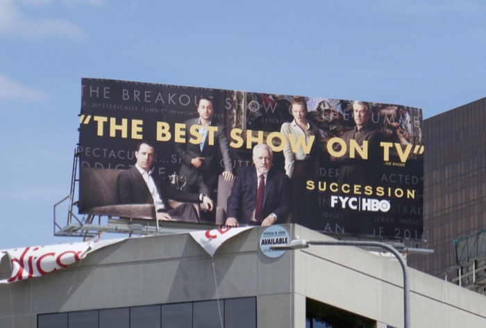 Succession season 1 Emmy FYC billboard San Vicente Boulevard Succession season 1 Emmy FYC billboard