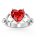 Heart Birthstone Promise Ring Silver