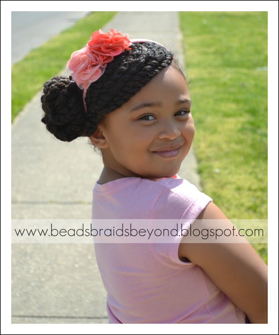 Beads, Braids and Beyond Side Swept Two Strand Twists into Bun
