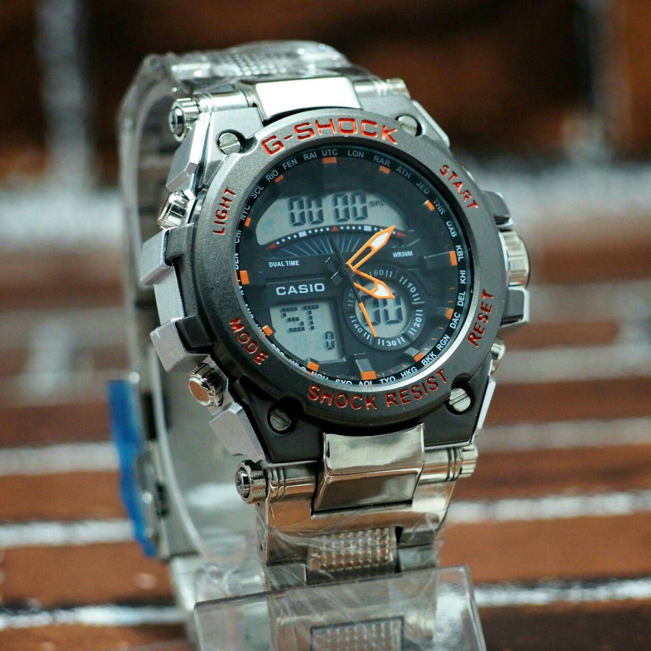 cara setting jam digital g shock dual time
