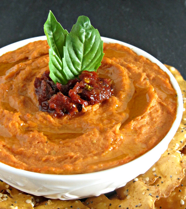 Smoked Paprika & SunDried Tomato Hummus (Raw, Gluten Free, Vegan