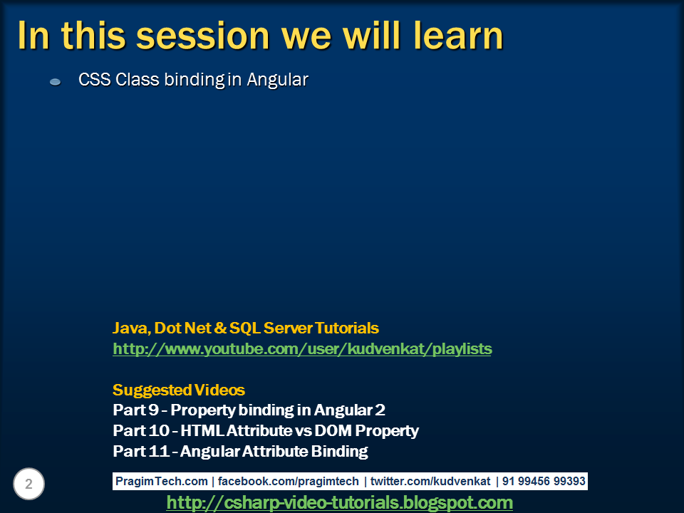 Sql server and c video tutorial class binding in angular 2