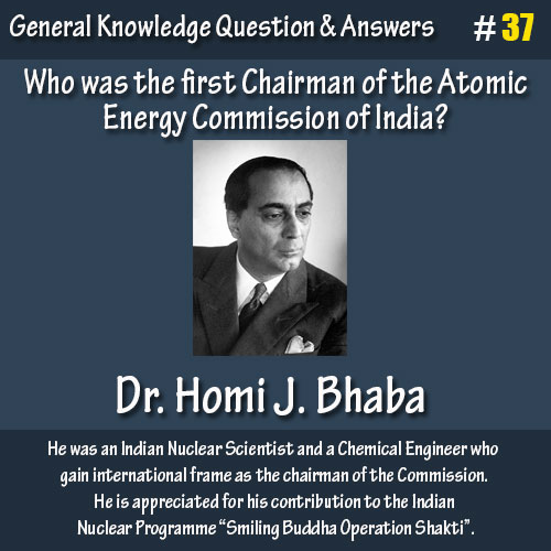 Who was the first Chairman of the Atomic Energy Commission of India