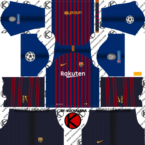 F.C. Barcelona 2018/19 Nike Kit - Dream League Soccer Kits - Kuchalana