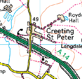 A map of Creeting St Peter