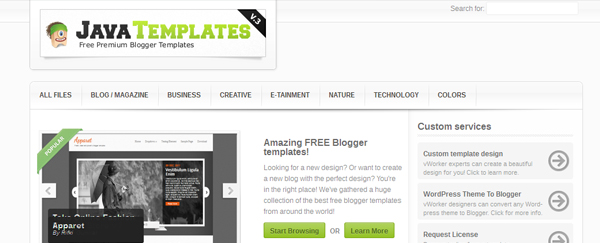 websites free blogger templates