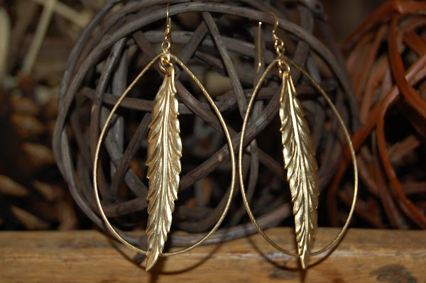 Hoop Earrings With Feathers