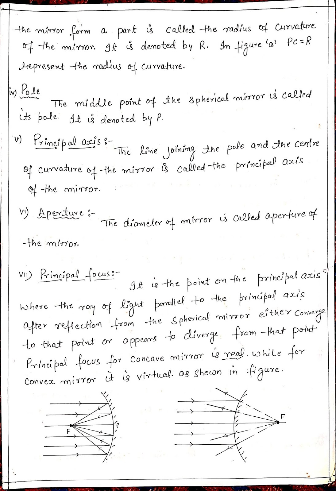 Ray Optics Handwritten Notes for 12th class physics