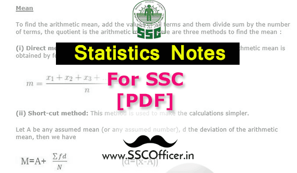 Statistics Notes For SSC Exams. Maths Chapter-wise Notes in English [PDF] - Free Download - SSC Officer