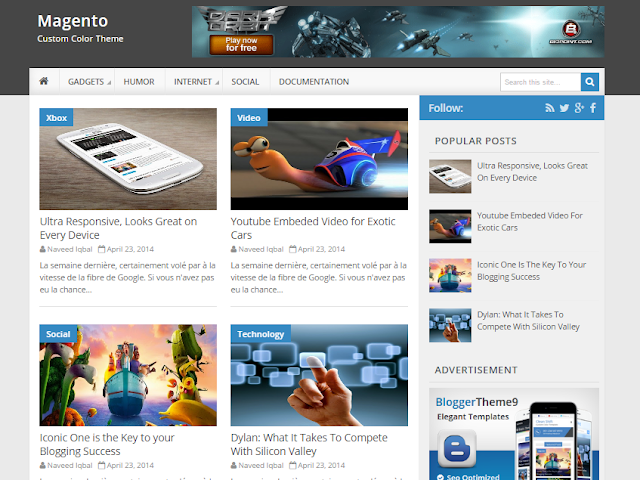 Magento Magento blogger template