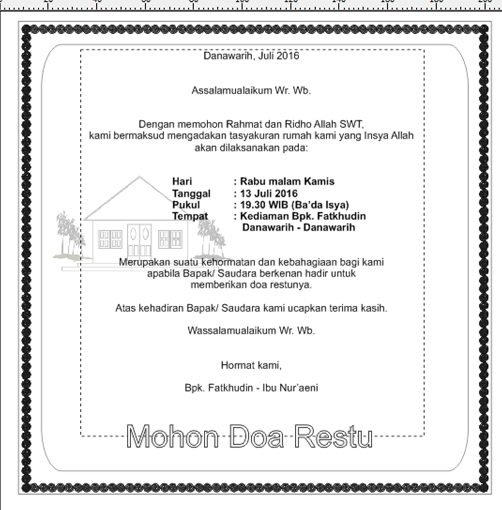 Undangan tasyakuran pindah rumah nuraeni