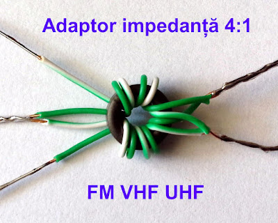 Adaptor de impedanță de bandă largă VHF-UHF
