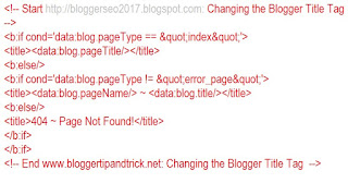 Change Default Title Tag on Blogger for SEO