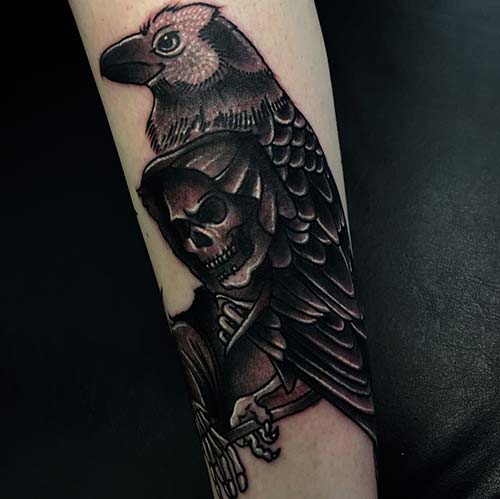 grim reaper tattoos with raven azrail dövmeleri grim reaper tattoos with raven azrail dövmeleri