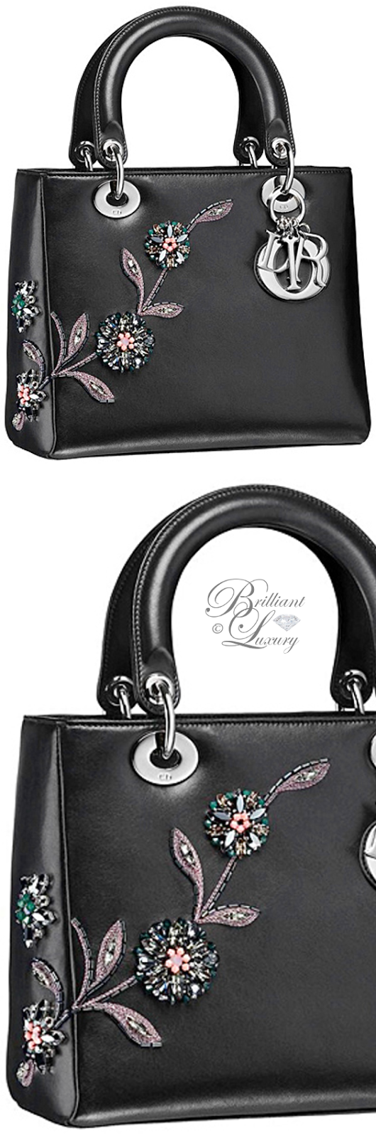 Brilliant Luxury ♦ Dior Lady Dior 'Embroidered Black Lambskin' Bag Brilliant Luxury ♦ Dior Lady Dior 'Embroidered Black Lambskin' Bag
