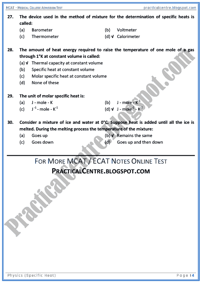 mcat-physics-specific-heat-mcqs-for-medical-college-admission-test