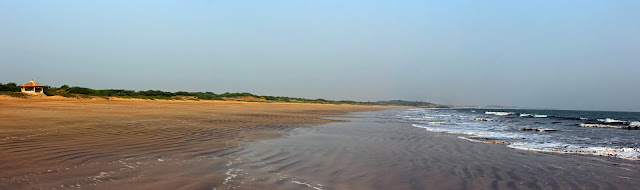 wide expanse of beach