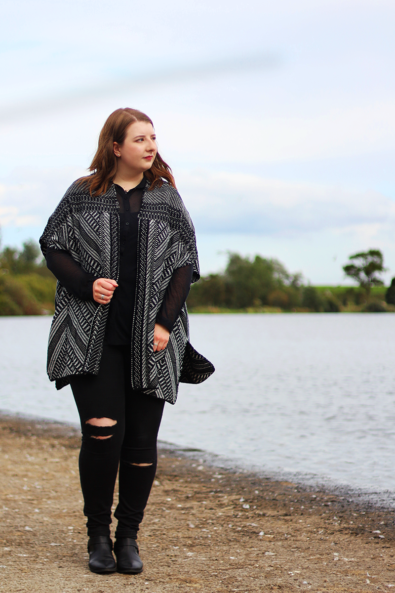 Papaya Curve Patterned Knitted Kimono from Matalan