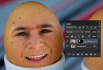  Pernahkah terbayangkan jika manusia berkepala telur Cara Edit Foto Lucu Kepala Telur Dengan Photoshop