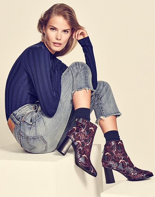 MSGM Floral Embroidered Booties