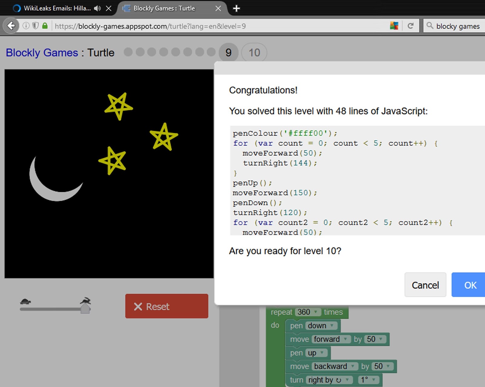 Blockly Games Turtle Level 10 ~ another68w