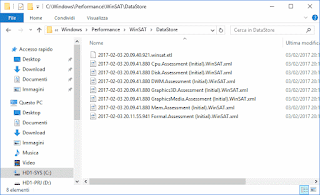 WinSAT DataStore in Windows 10