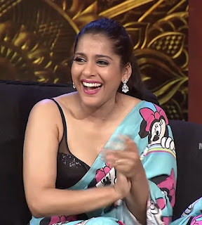 Rashmi Gautam latest transparent saree and sleeveless blouse photos from extra jabardasth tv show | Telugu anchor hot Navel Queens Rashmi Gautam latest transparent saree and sleeveless blouse photos from extra jabardasth tv show | Telugu anchor hot Navel Queens