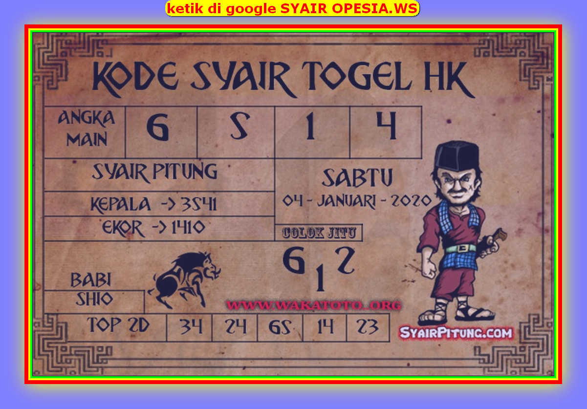 1 New Message Kode Syair Hongkong 4 Januari 2020 Forum Syair Togel Hongkong Singapura Sydney