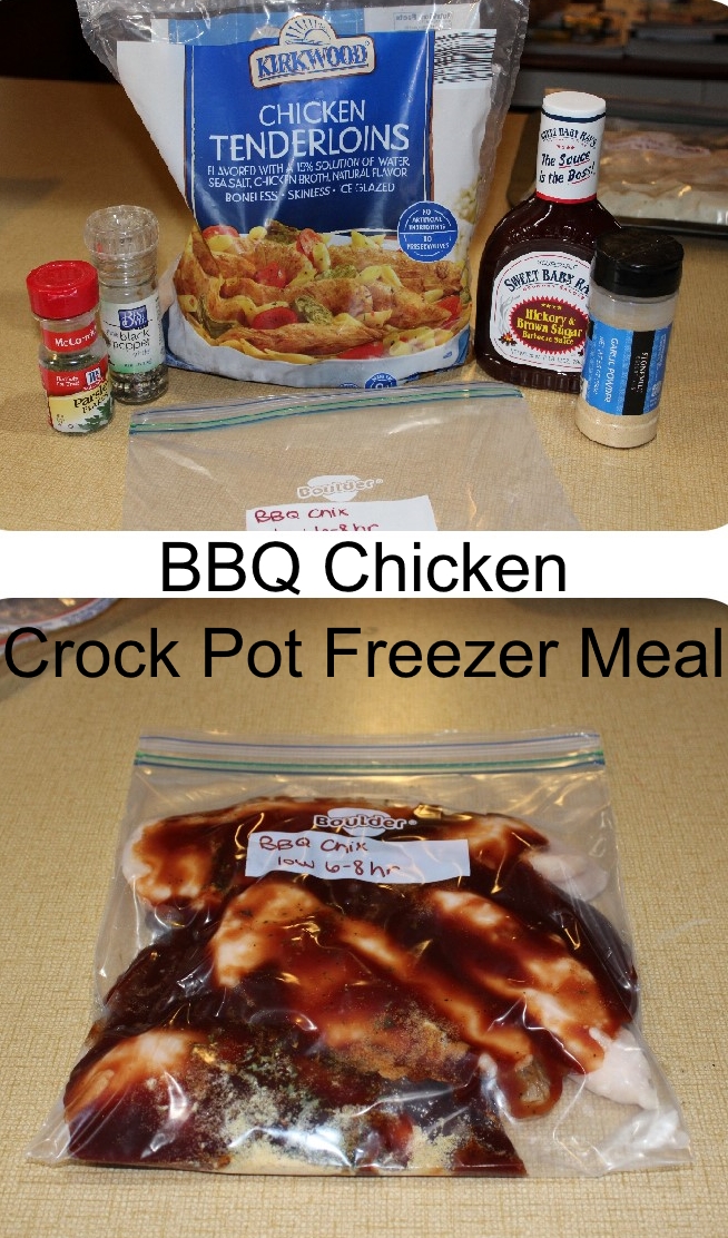 Growing to Four BBQ Chicken Crock Pot Freezer Meal