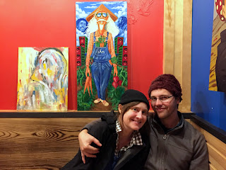 couple artwork restaurant